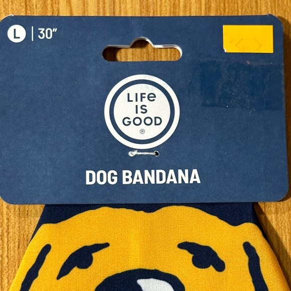 LIFE IS GOOD Dog Bandana Size Large 30" Blue Funny! Every Snack you Make NWT - Picture 2 of 7